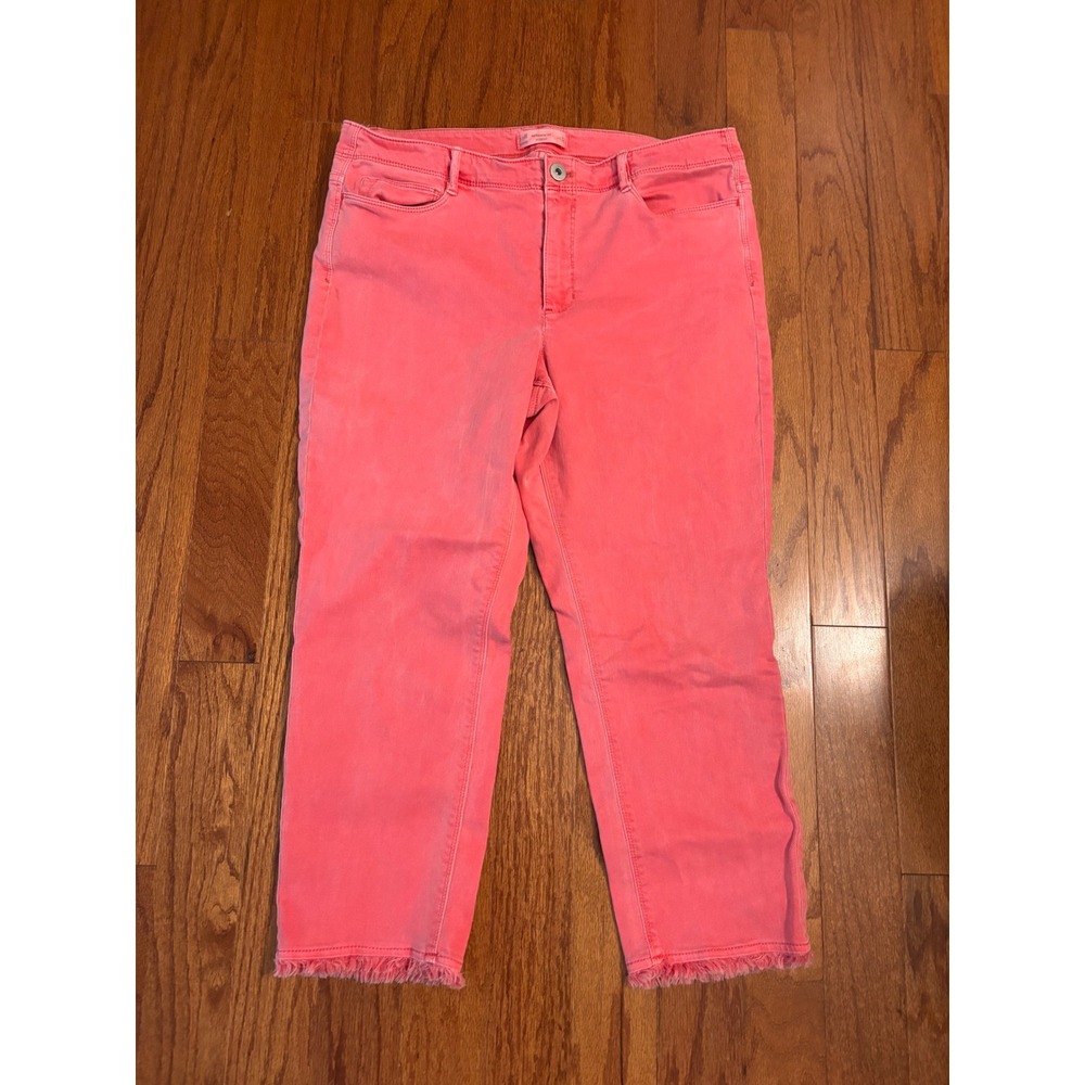 J Jill Denim Pink Authentic Fit Cropped Jeans Size 12